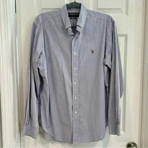 Ralph Lauren Dress Shirt 16 34/35 Classic Fit Striped Polo Pony Cotton Preppy